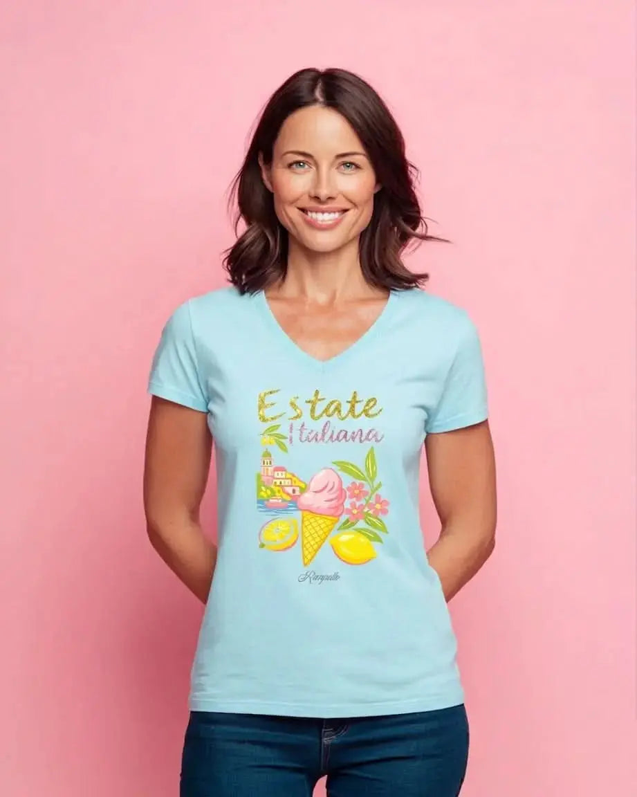 T-shirt strass Estateitaliana
