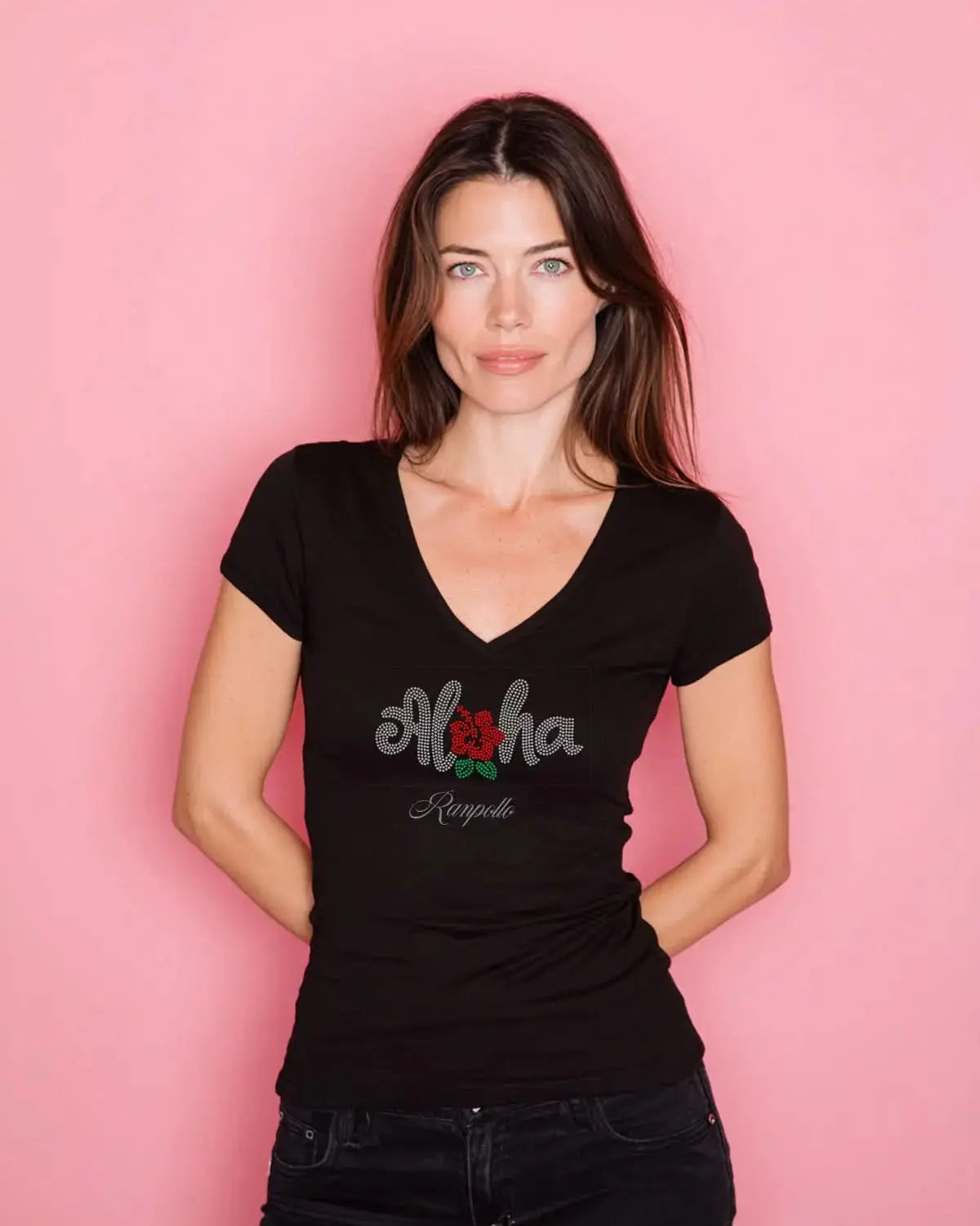 T-shirt strass Aloha