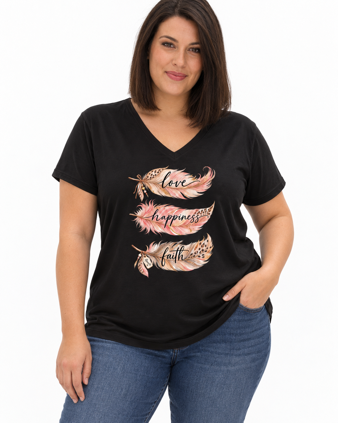 T-shirt Curvy Feathers