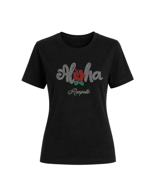 Carica immagine 1 in visualizzazione galleria. T-shirt Regular Strass Aloha