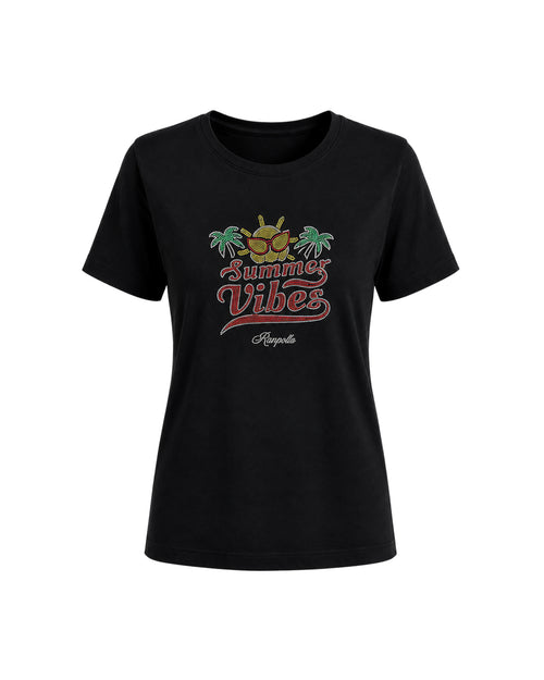 Carica immagine 1 in visualizzazione galleria. T-shirt Curvy Strass Summervibes
