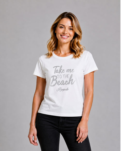 Carica immagine 1 in visualizzazione galleria. T-shirt Regular Strass Takebeach
