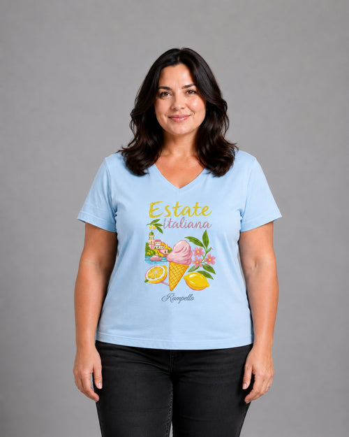 Carica immagine 1 in visualizzazione galleria. T-shirt Curvy Strass Estateitaliana