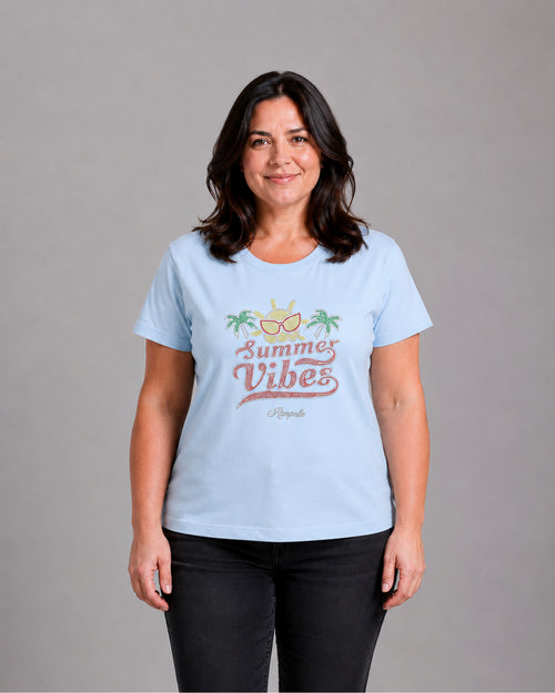 Carica immagine 1 in visualizzazione galleria. T-shirt Curvy Strass Summervibes