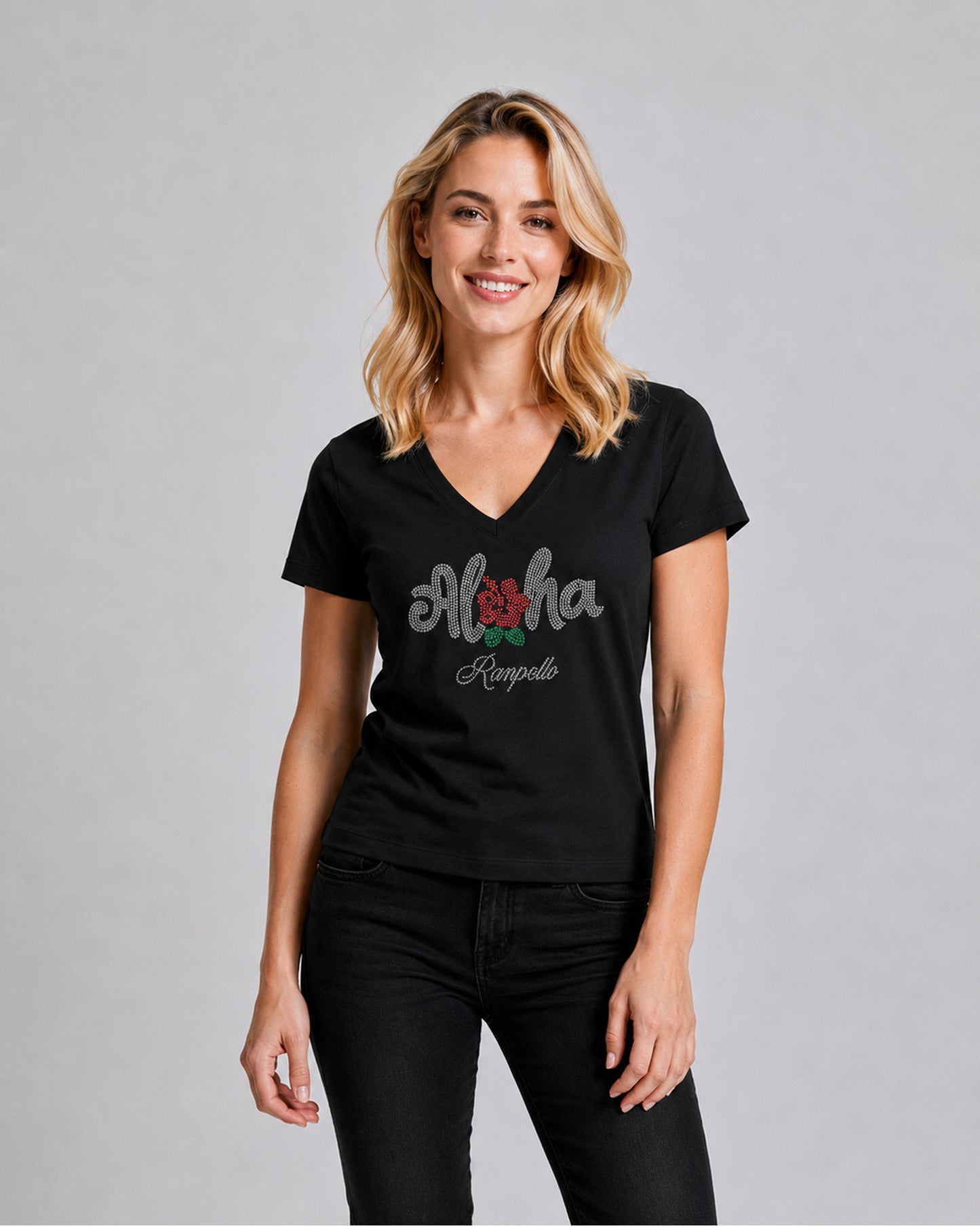 T-shirt Regular Strass Aloha