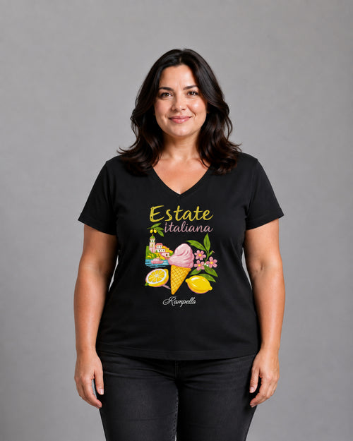 Carica immagine 1 in visualizzazione galleria. T-shirt Curvy Strass Estateitaliana