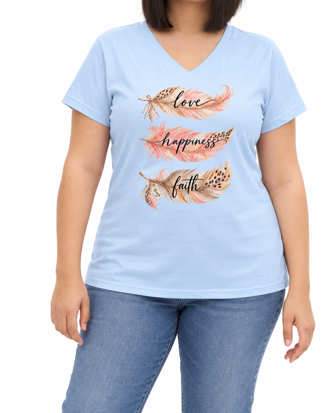 T-shirt Curvy Feathers