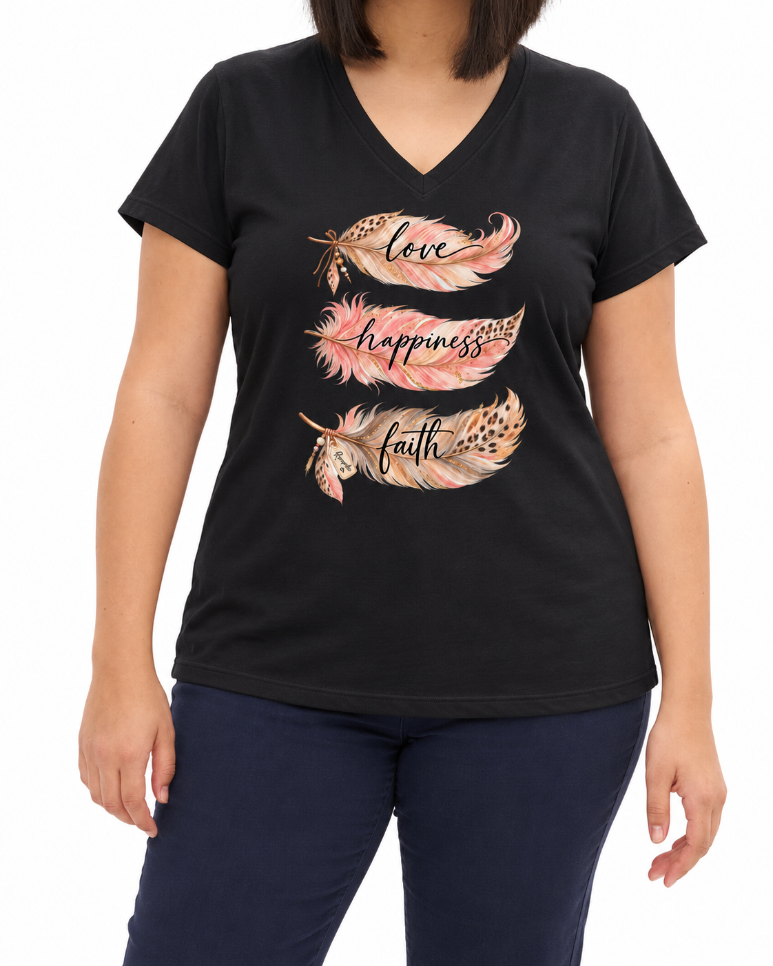 T-shirt Curvy Feathers