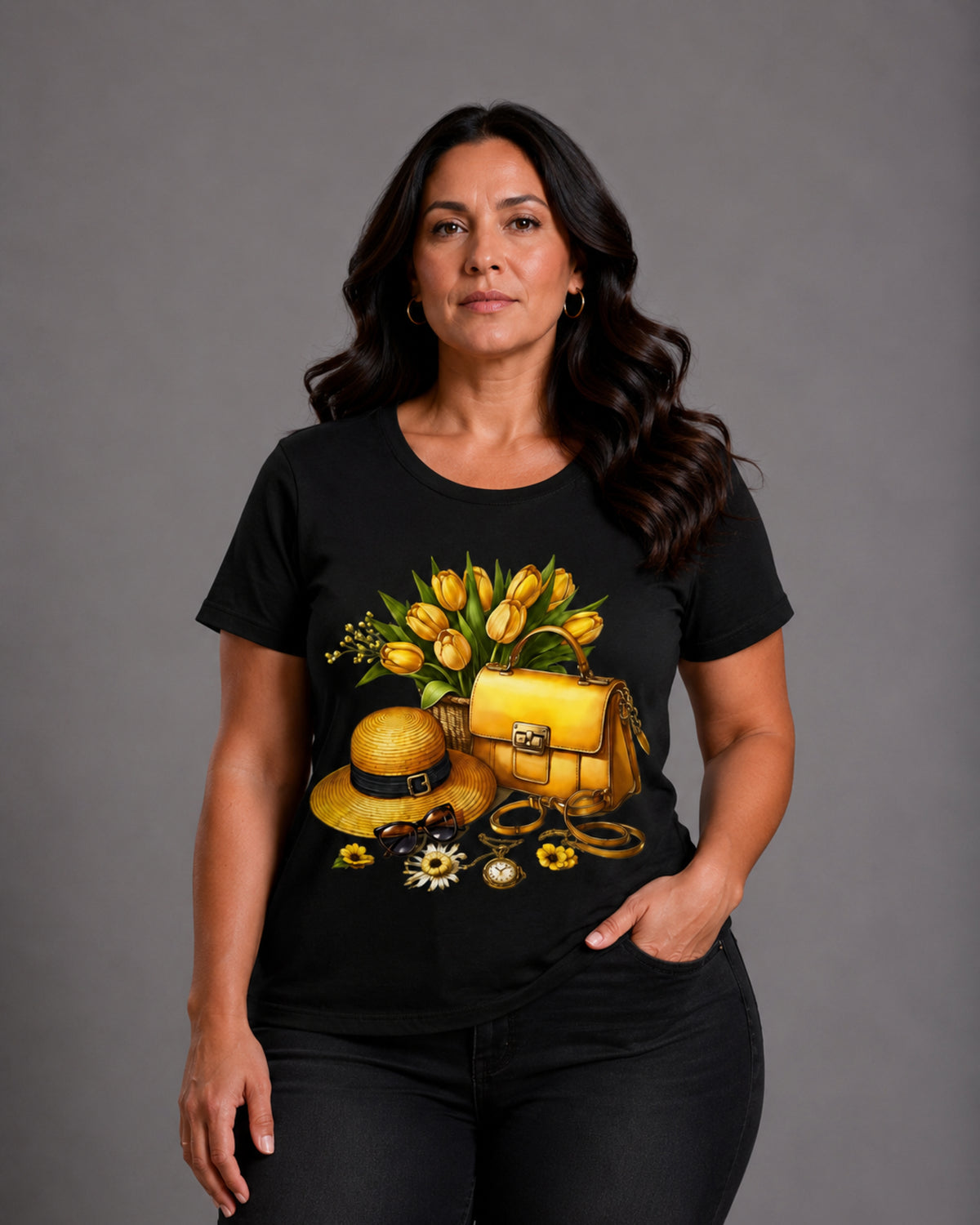 T-shirt Curvy Yellow