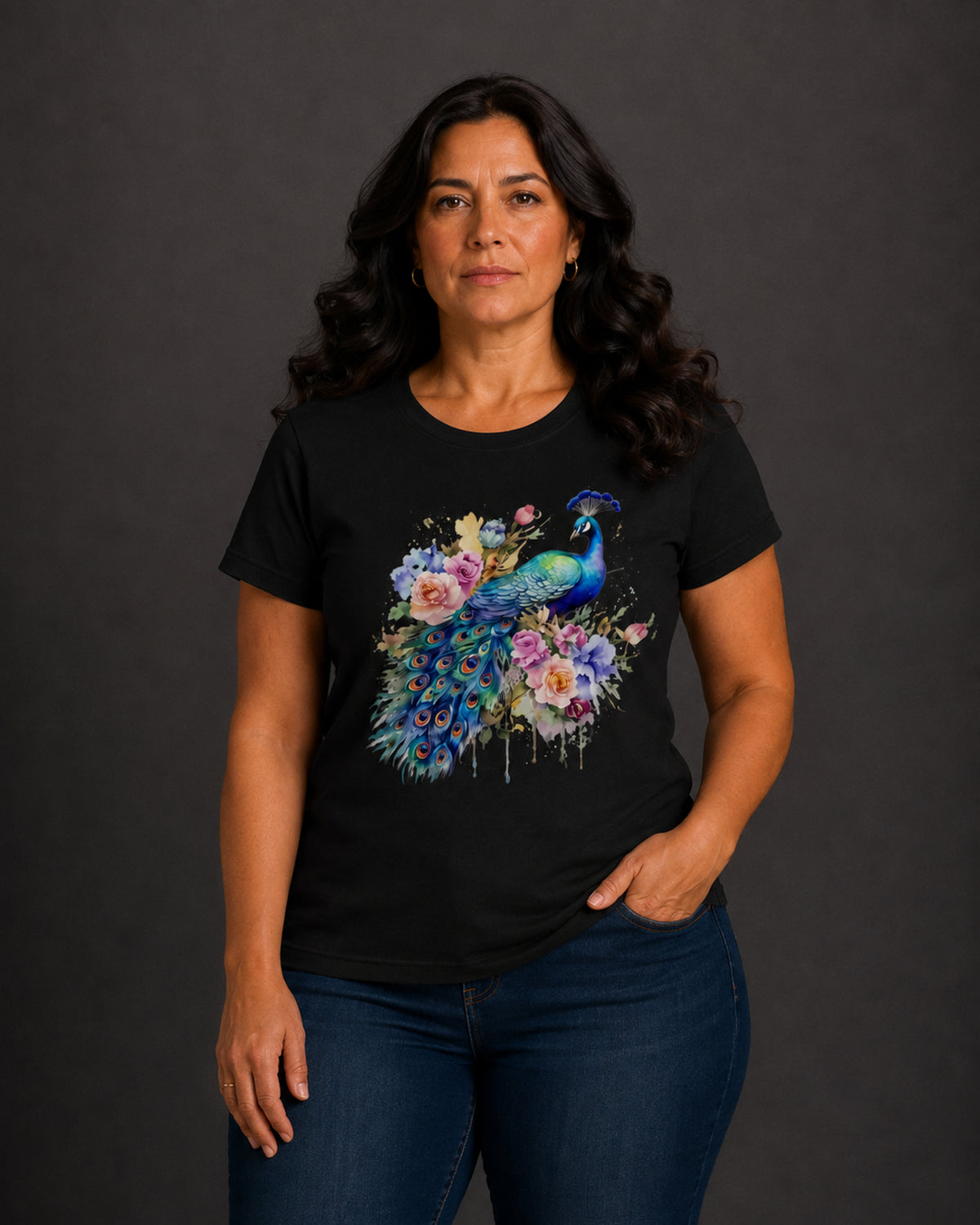 T-shirt Curvy Pavone