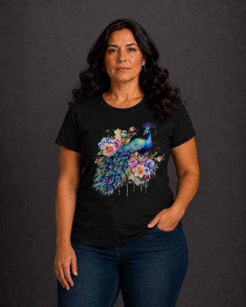 Carica immagine 1 in visualizzazione galleria. T-shirt Curvy Pavone