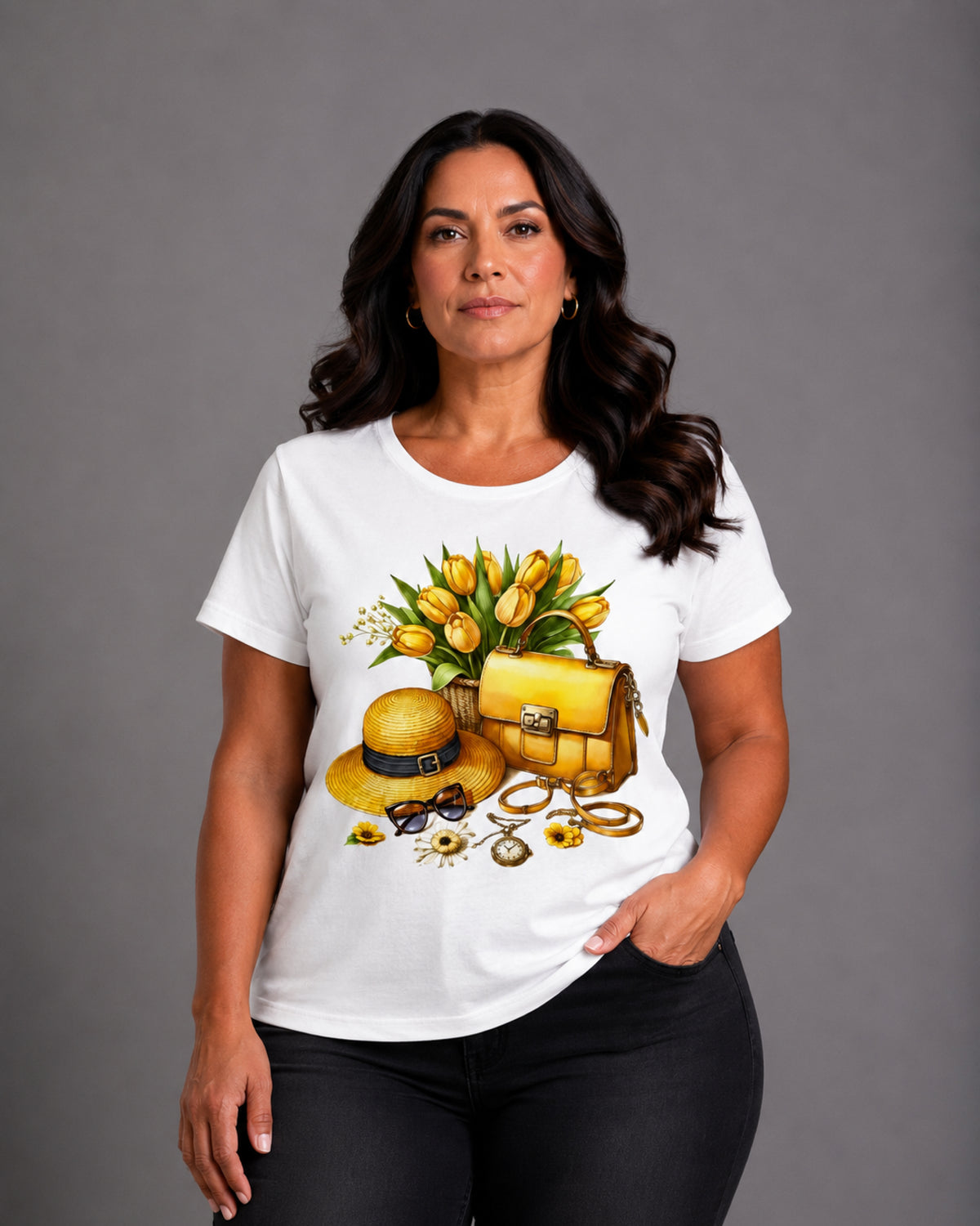 T-shirt Curvy Yellow
