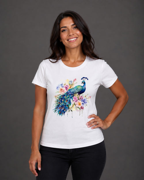 Carica immagine 1 in visualizzazione galleria. T-shirt Regular Pavone