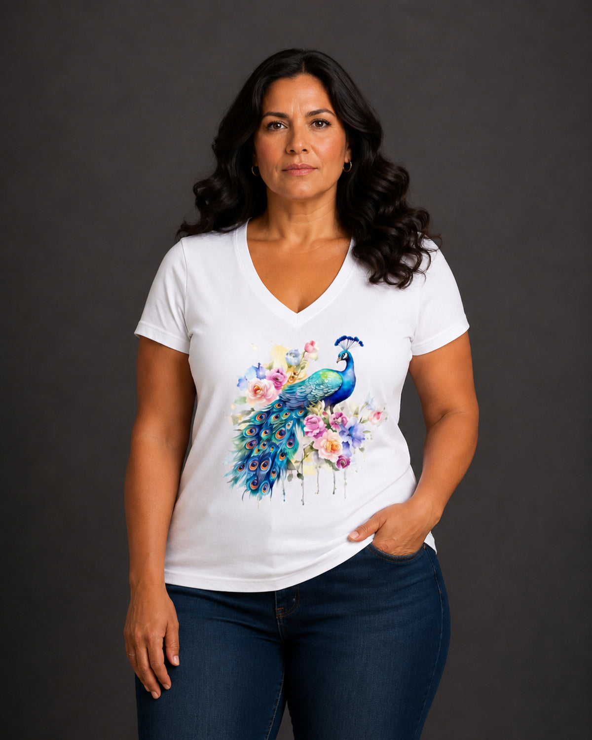 T-shirt Curvy Pavone