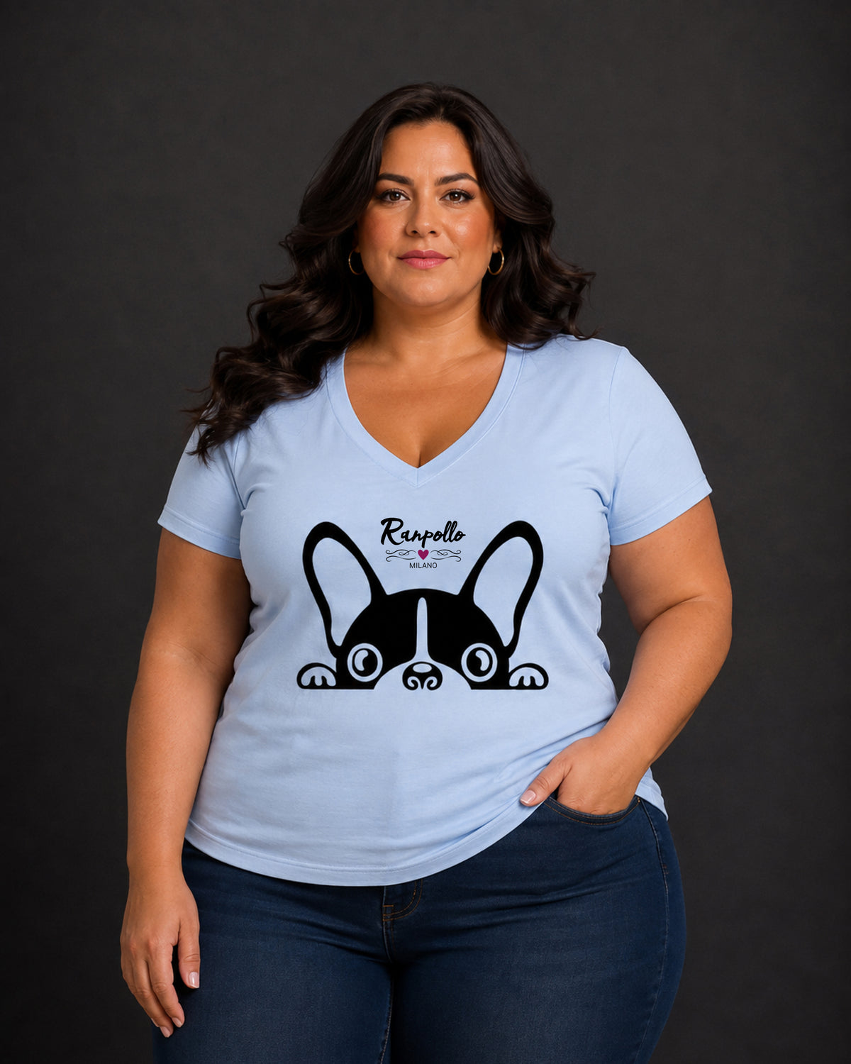 T-shirt Curvy Halfdog