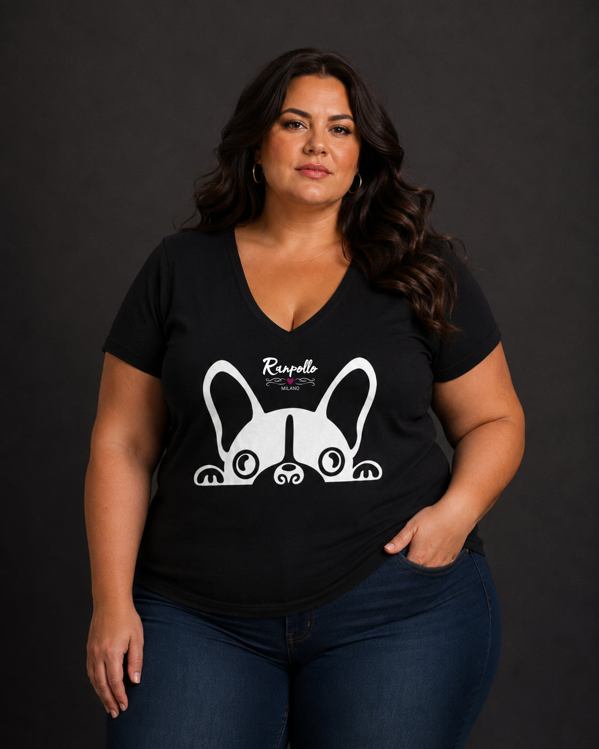 T-shirt Curvy Halfdog